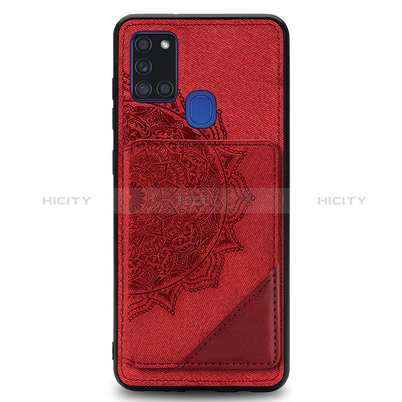 Custodia Silicone Ultra Sottile Morbida Cover con Magnetico S03D per Samsung Galaxy A21s Rosso