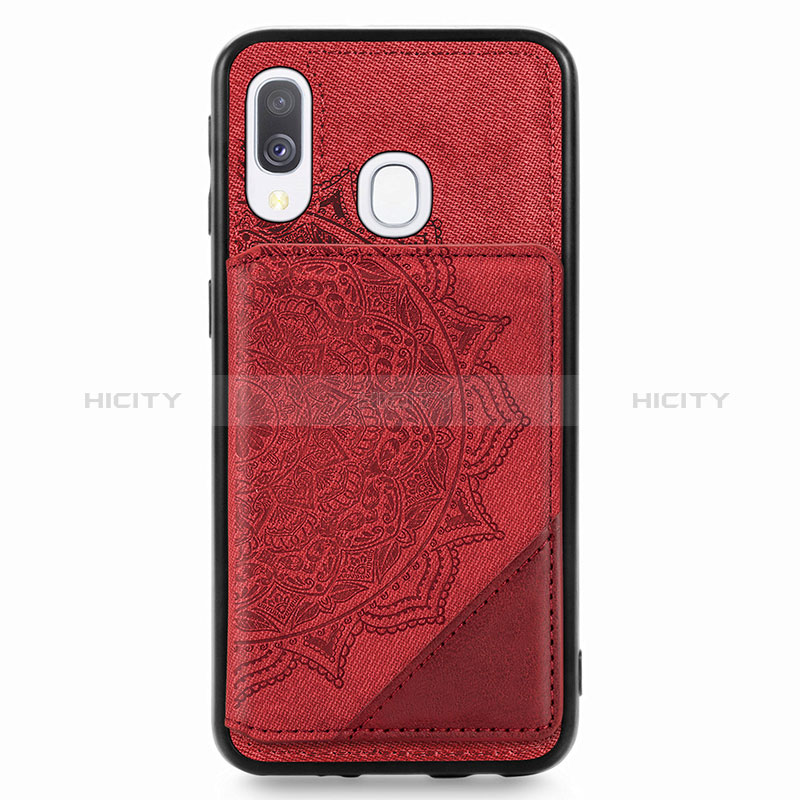 Custodia Silicone Ultra Sottile Morbida Cover con Magnetico S03D per Samsung Galaxy A40 Rosso