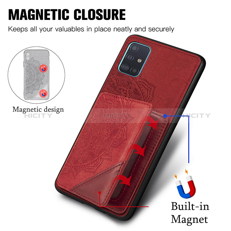 Custodia Silicone Ultra Sottile Morbida Cover con Magnetico S03D per Samsung Galaxy A51 5G