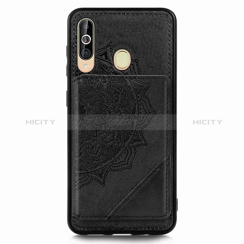 Custodia Silicone Ultra Sottile Morbida Cover con Magnetico S03D per Samsung Galaxy A60 Nero