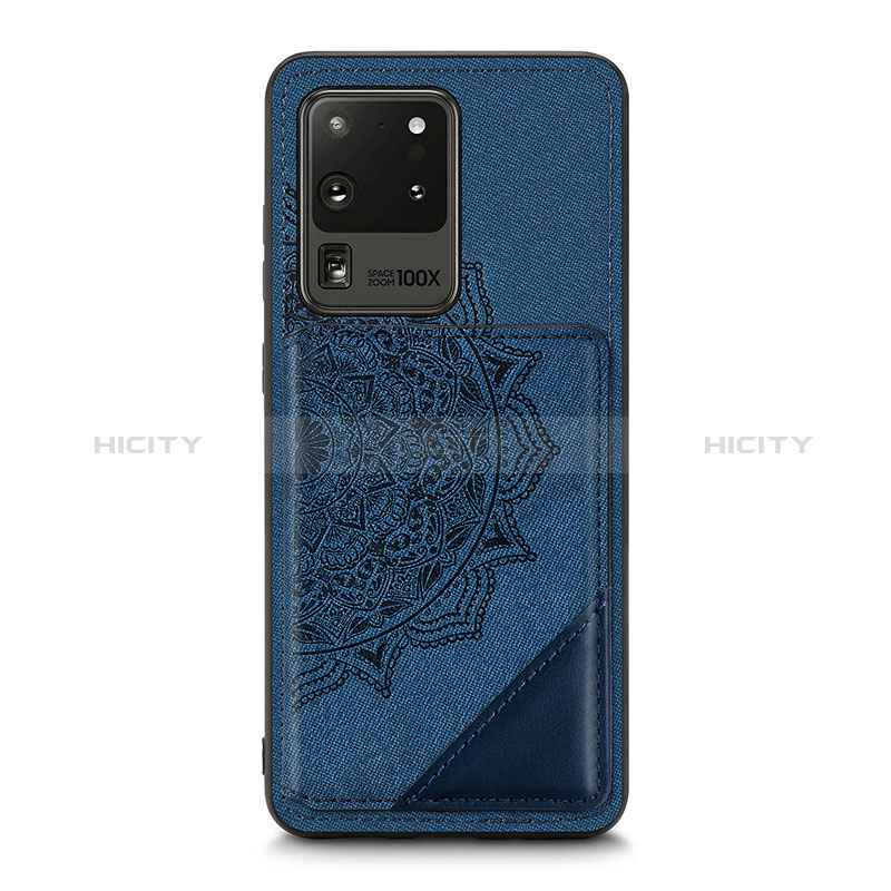 Custodia Silicone Ultra Sottile Morbida Cover con Magnetico S03D per Samsung Galaxy S20 Ultra 5G Blu