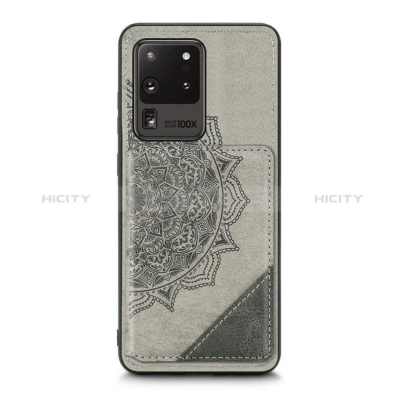 Custodia Silicone Ultra Sottile Morbida Cover con Magnetico S03D per Samsung Galaxy S20 Ultra Grigio
