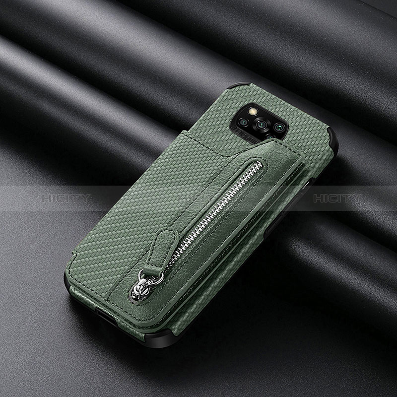 Custodia Silicone Ultra Sottile Morbida Cover con Magnetico S03D per Xiaomi Poco X3 Verde