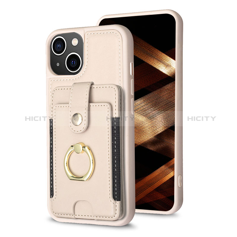 Custodia Silicone Ultra Sottile Morbida Cover con Magnetico S04D per Apple iPhone 13 Oro