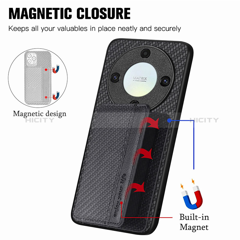 Custodia Silicone Ultra Sottile Morbida Cover con Magnetico S04D per Huawei Honor Magic5 Lite 5G