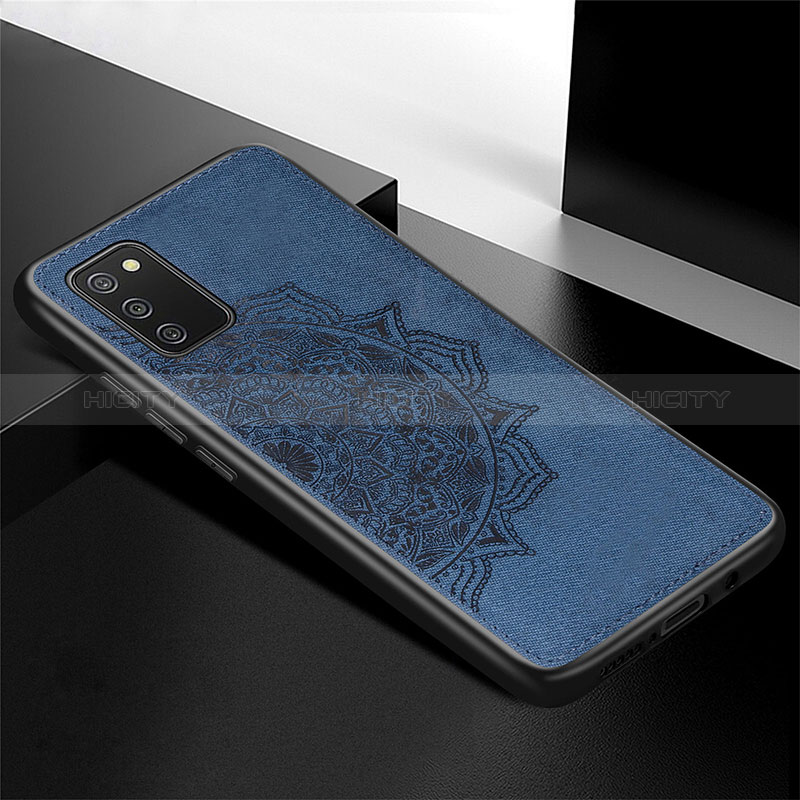 Custodia Silicone Ultra Sottile Morbida Cover con Magnetico S04D per Samsung Galaxy A02s Blu