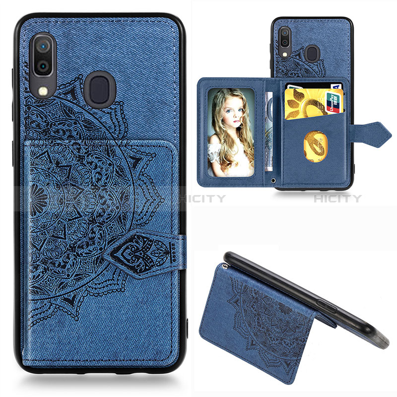 Custodia Silicone Ultra Sottile Morbida Cover con Magnetico S04D per Samsung Galaxy A30 Blu