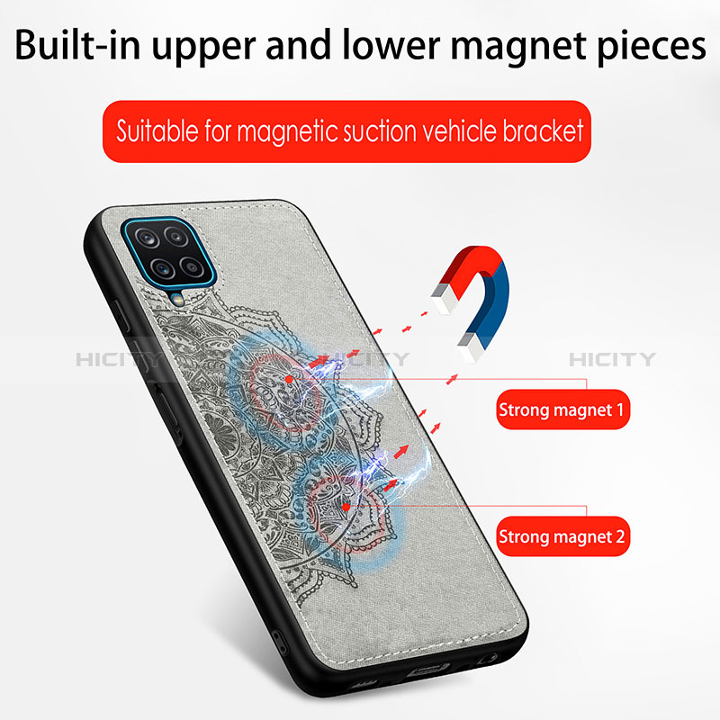 Custodia Silicone Ultra Sottile Morbida Cover con Magnetico S04D per Samsung Galaxy F12