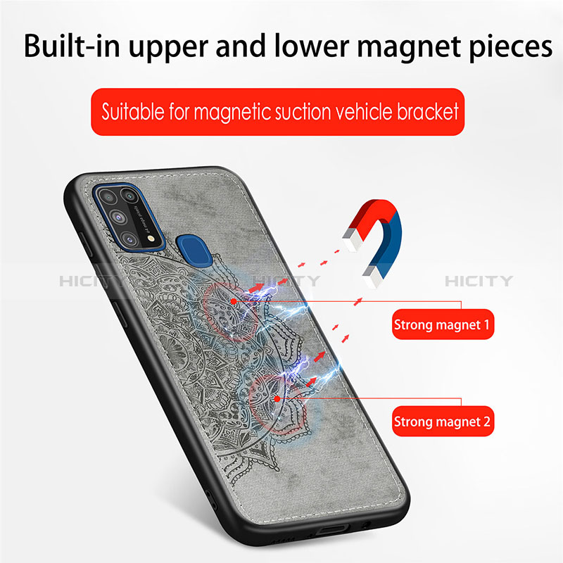 Custodia Silicone Ultra Sottile Morbida Cover con Magnetico S04D per Samsung Galaxy M21s