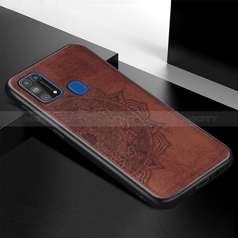 Custodia Silicone Ultra Sottile Morbida Cover con Magnetico S04D per Samsung Galaxy M21s Marrone