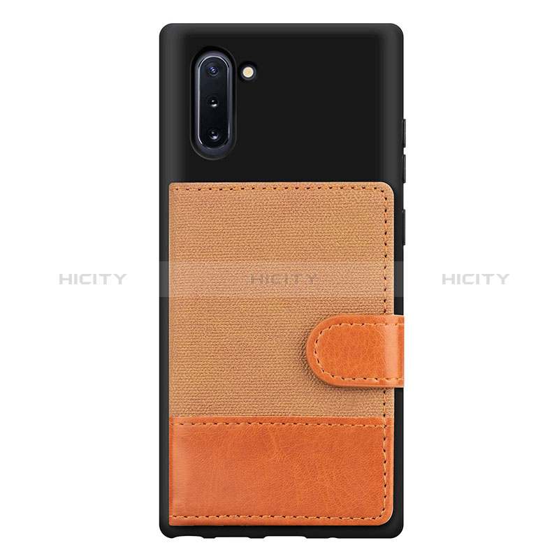Custodia Silicone Ultra Sottile Morbida Cover con Magnetico S04D per Samsung Galaxy Note 10 5G Marrone