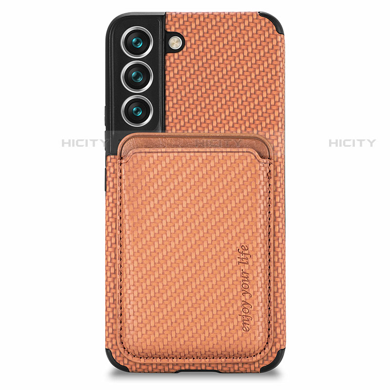 Custodia Silicone Ultra Sottile Morbida Cover con Magnetico S04D per Samsung Galaxy S21 5G Marrone
