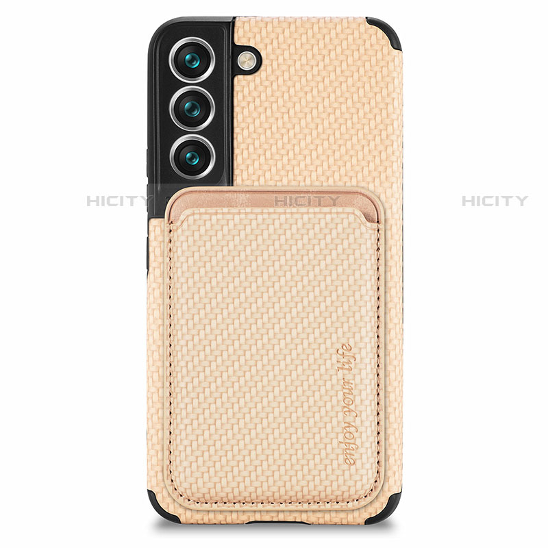 Custodia Silicone Ultra Sottile Morbida Cover con Magnetico S04D per Samsung Galaxy S21 5G Oro