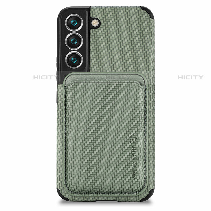 Custodia Silicone Ultra Sottile Morbida Cover con Magnetico S04D per Samsung Galaxy S21 5G Verde