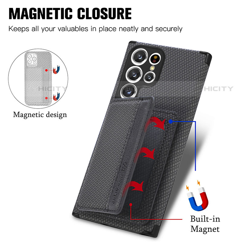 Custodia Silicone Ultra Sottile Morbida Cover con Magnetico S04D per Samsung Galaxy S21 Ultra 5G