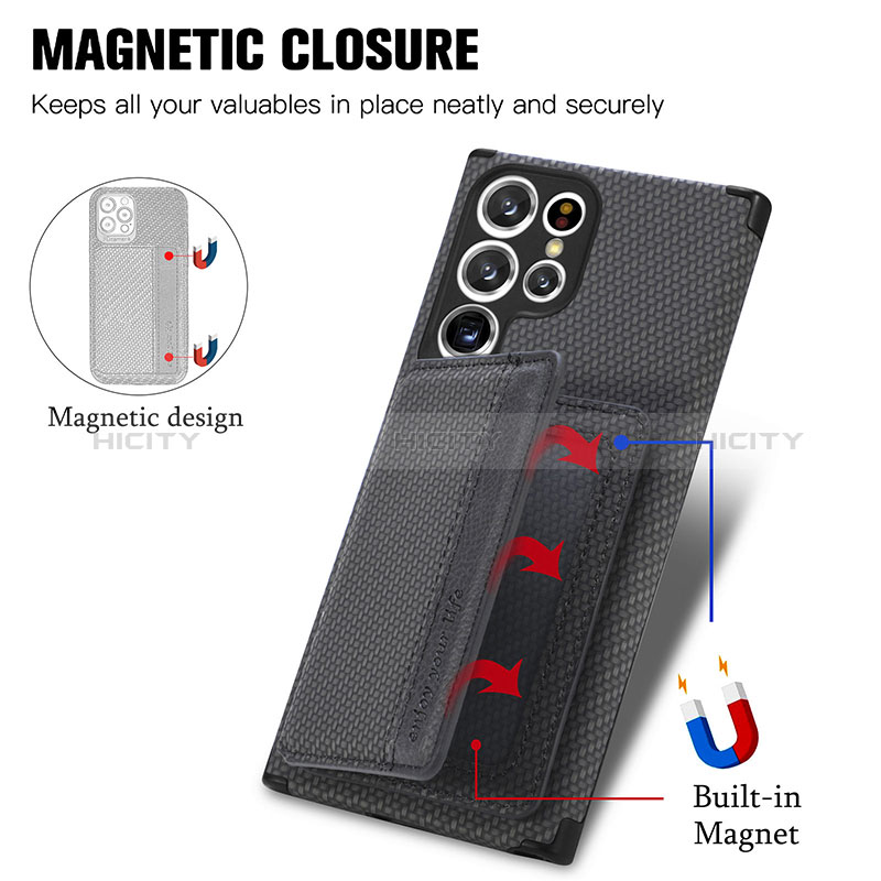 Custodia Silicone Ultra Sottile Morbida Cover con Magnetico S04D per Samsung Galaxy S24 Ultra 5G
