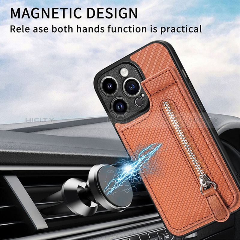 Custodia Silicone Ultra Sottile Morbida Cover con Magnetico S05D per Apple iPhone 13 Pro Max