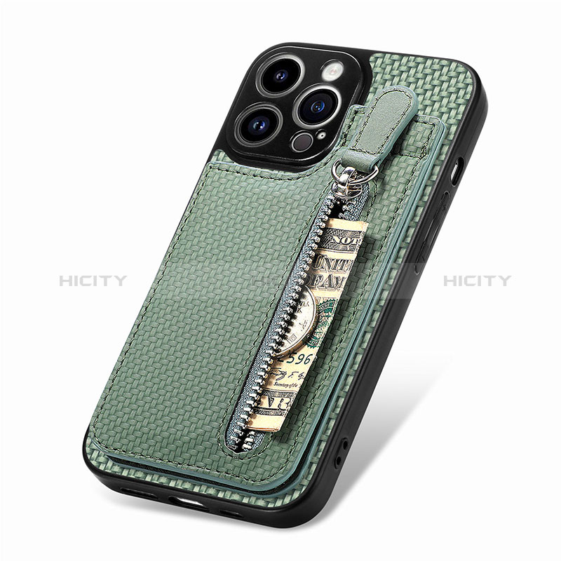 Custodia Silicone Ultra Sottile Morbida Cover con Magnetico S05D per Apple iPhone 13 Pro Max Verde