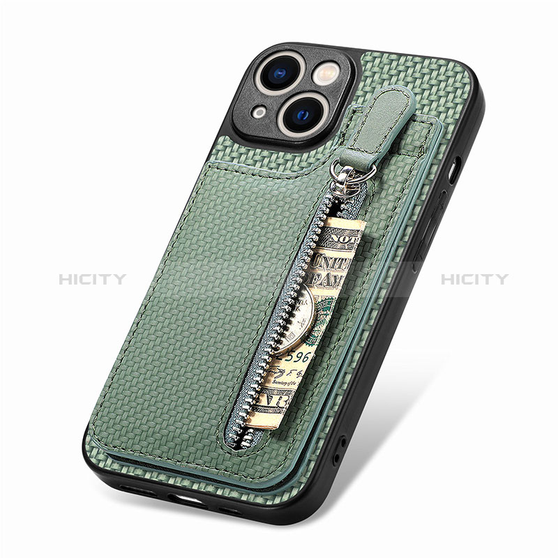 Custodia Silicone Ultra Sottile Morbida Cover con Magnetico S05D per Apple iPhone 13 Verde