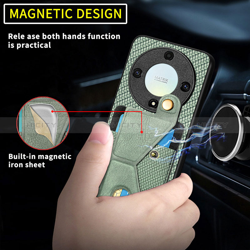 Custodia Silicone Ultra Sottile Morbida Cover con Magnetico S05D per Huawei Honor Magic5 Lite 5G