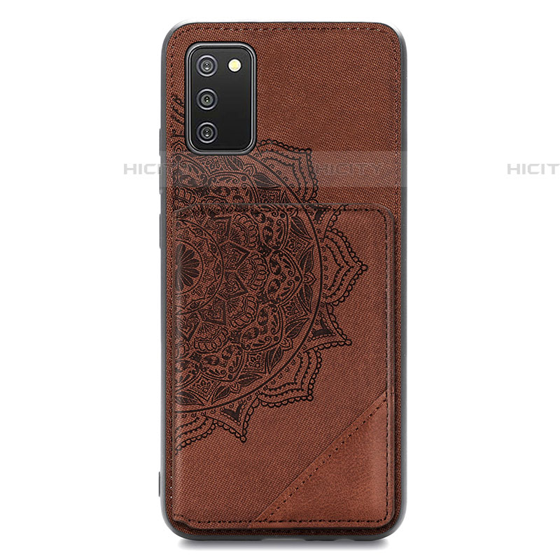 Custodia Silicone Ultra Sottile Morbida Cover con Magnetico S05D per Samsung Galaxy A03s Marrone