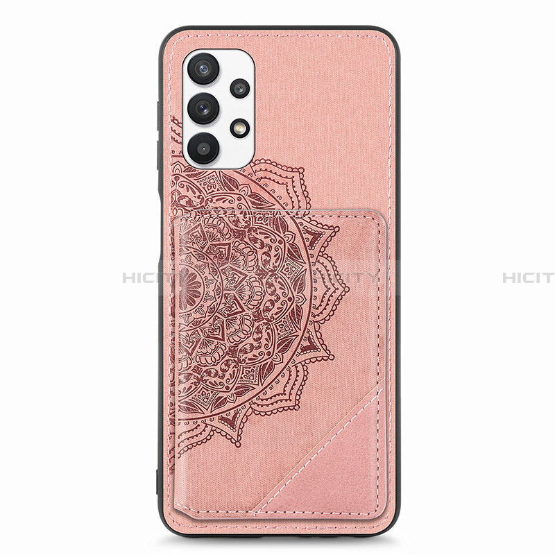 Custodia Silicone Ultra Sottile Morbida Cover con Magnetico S05D per Samsung Galaxy A32 5G Oro Rosa