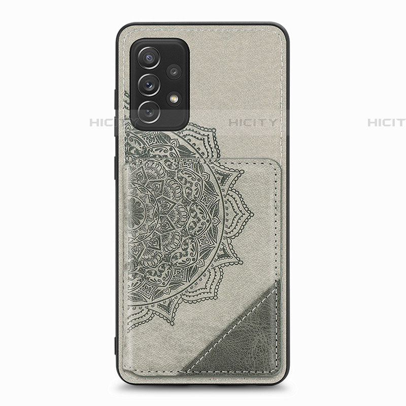 Custodia Silicone Ultra Sottile Morbida Cover con Magnetico S05D per Samsung Galaxy A52 5G Grigio