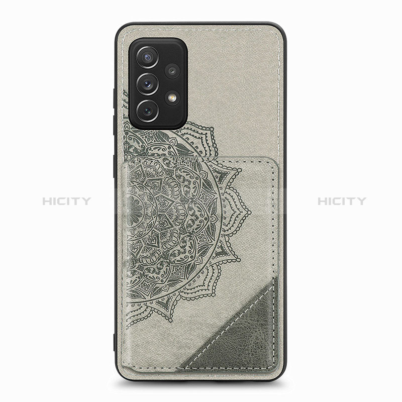 Custodia Silicone Ultra Sottile Morbida Cover con Magnetico S05D per Samsung Galaxy A52s 5G Grigio