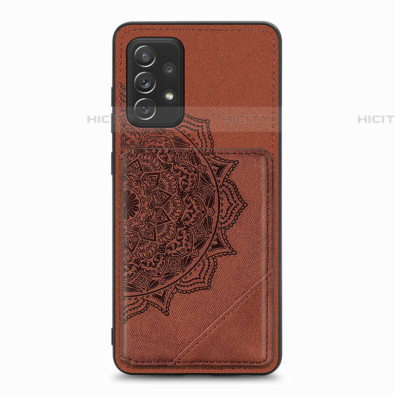 Custodia Silicone Ultra Sottile Morbida Cover con Magnetico S05D per Samsung Galaxy A72 5G Marrone