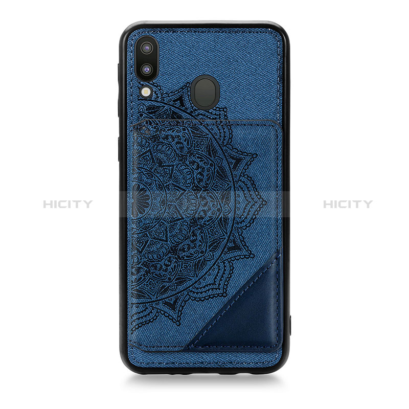 Custodia Silicone Ultra Sottile Morbida Cover con Magnetico S05D per Samsung Galaxy M20 Blu