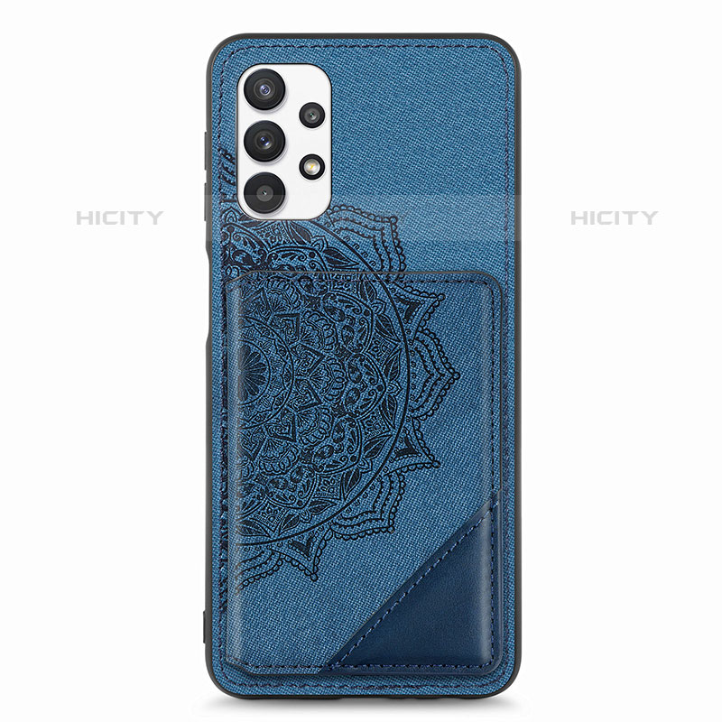 Custodia Silicone Ultra Sottile Morbida Cover con Magnetico S05D per Samsung Galaxy M32 5G Blu