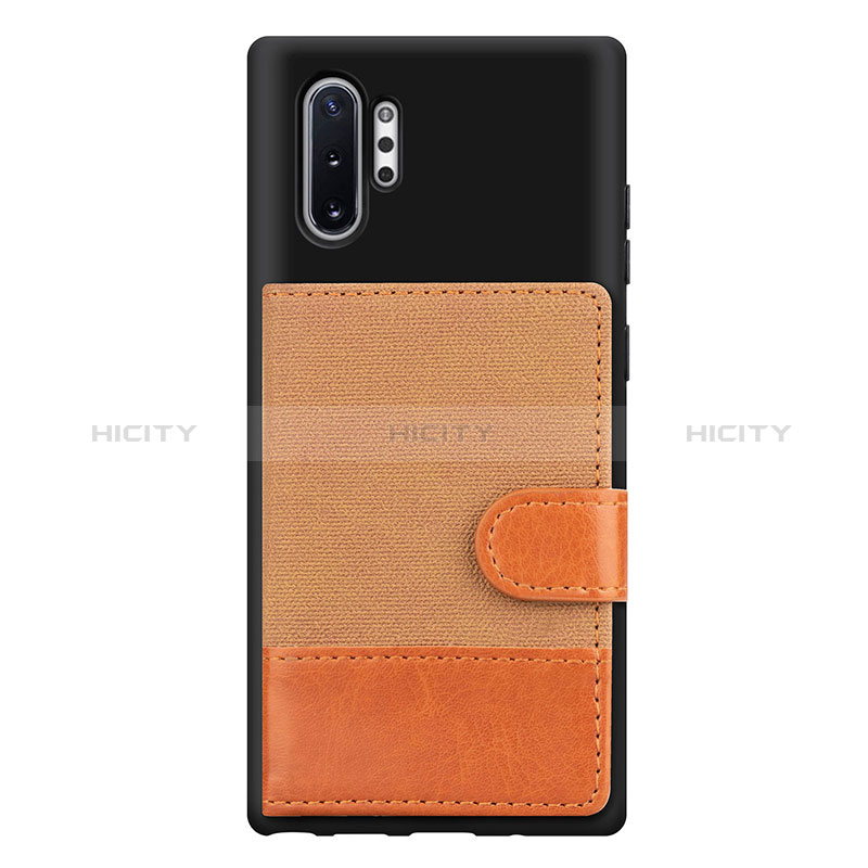 Custodia Silicone Ultra Sottile Morbida Cover con Magnetico S05D per Samsung Galaxy Note 10 Plus 5G Marrone