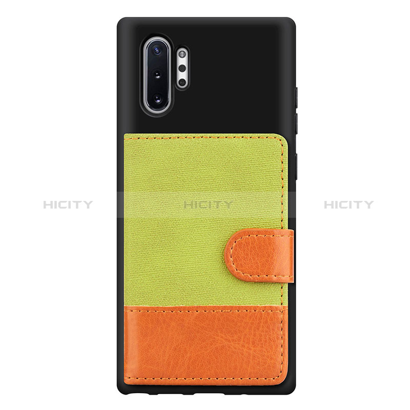 Custodia Silicone Ultra Sottile Morbida Cover con Magnetico S05D per Samsung Galaxy Note 10 Plus 5G Verde
