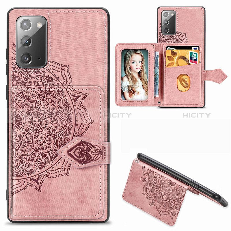 Custodia Silicone Ultra Sottile Morbida Cover con Magnetico S05D per Samsung Galaxy Note 20 5G Oro Rosa