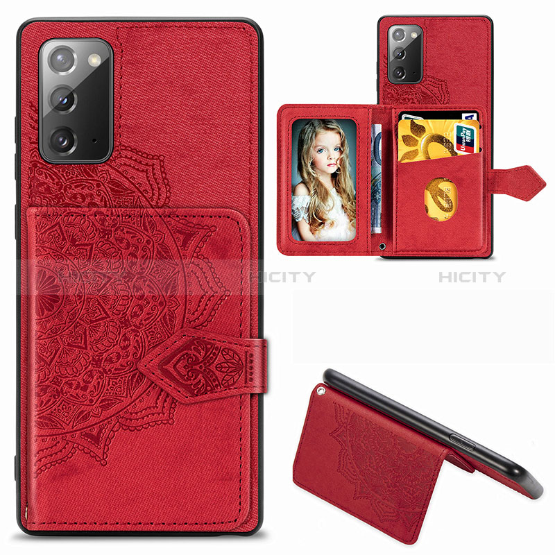 Custodia Silicone Ultra Sottile Morbida Cover con Magnetico S05D per Samsung Galaxy Note 20 5G Rosso