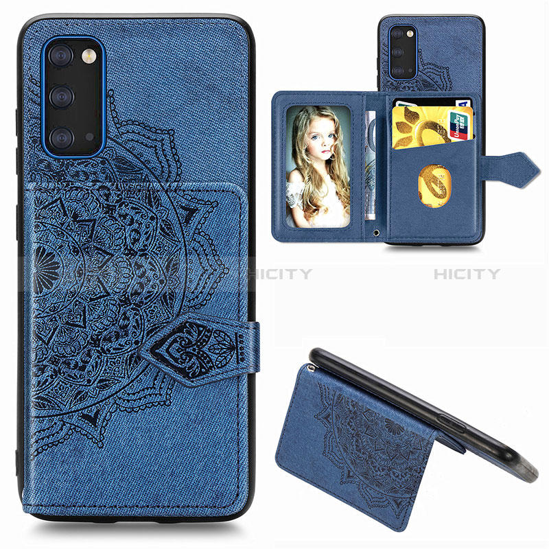 Custodia Silicone Ultra Sottile Morbida Cover con Magnetico S05D per Samsung Galaxy S20 5G Blu