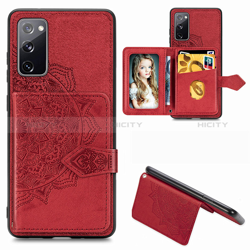Custodia Silicone Ultra Sottile Morbida Cover con Magnetico S05D per Samsung Galaxy S20 FE (2022) 5G Rosso