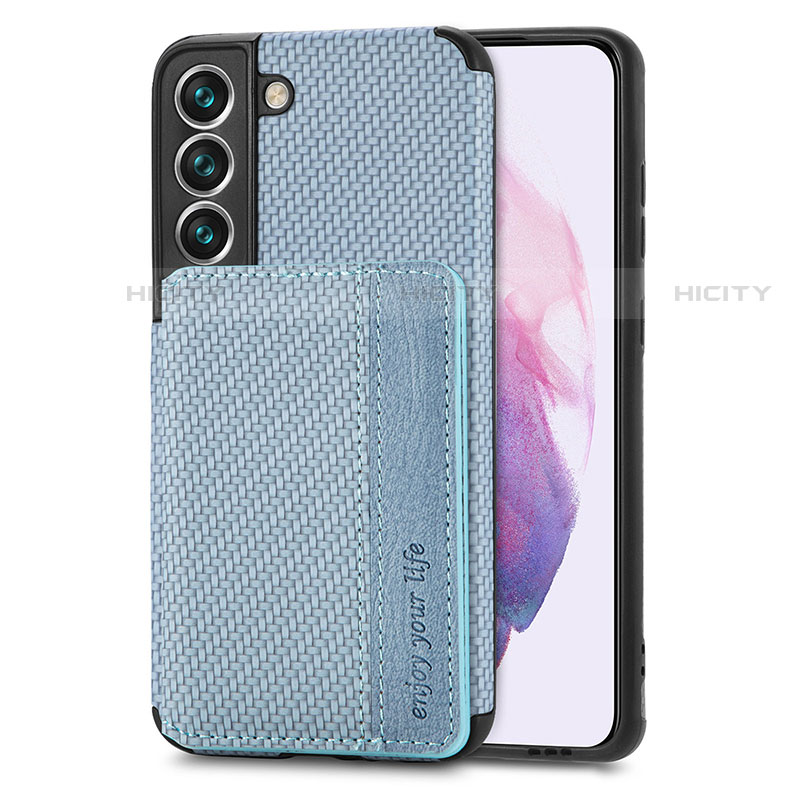 Custodia Silicone Ultra Sottile Morbida Cover con Magnetico S05D per Samsung Galaxy S21 5G Blu