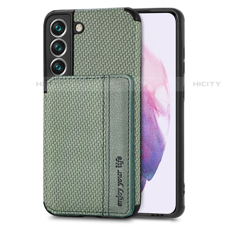 Custodia Silicone Ultra Sottile Morbida Cover con Magnetico S05D per Samsung Galaxy S21 Plus 5G Verde