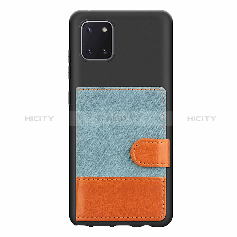 Custodia Silicone Ultra Sottile Morbida Cover con Magnetico S06D per Samsung Galaxy A81 Blu