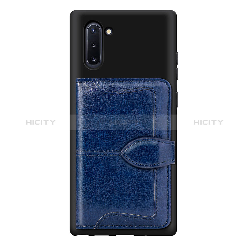 Custodia Silicone Ultra Sottile Morbida Cover con Magnetico S06D per Samsung Galaxy Note 10 5G Blu