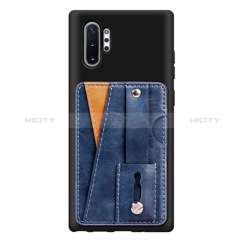 Custodia Silicone Ultra Sottile Morbida Cover con Magnetico S06D per Samsung Galaxy Note 10 Plus 5G Blu