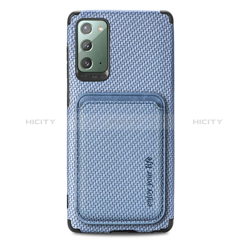Custodia Silicone Ultra Sottile Morbida Cover con Magnetico S06D per Samsung Galaxy Note 20 5G Blu