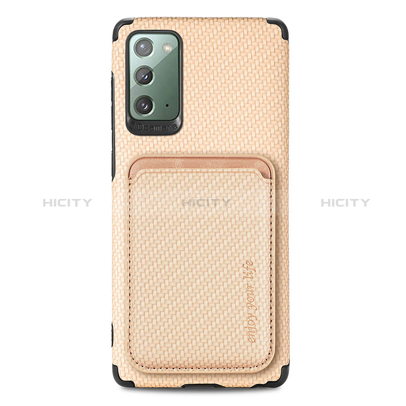 Custodia Silicone Ultra Sottile Morbida Cover con Magnetico S06D per Samsung Galaxy Note 20 5G Oro