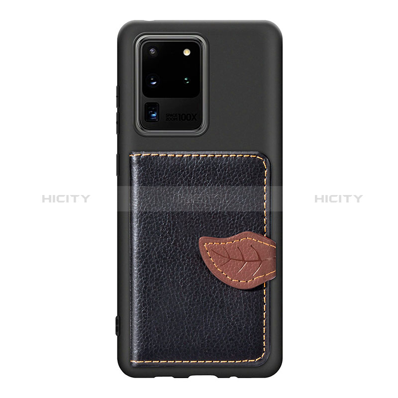 Custodia Silicone Ultra Sottile Morbida Cover con Magnetico S06D per Samsung Galaxy S20 Ultra 5G Nero
