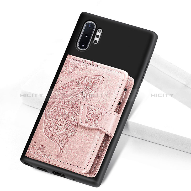 Custodia Silicone Ultra Sottile Morbida Cover con Magnetico S07D per Samsung Galaxy Note 10 Plus 5G Rosa