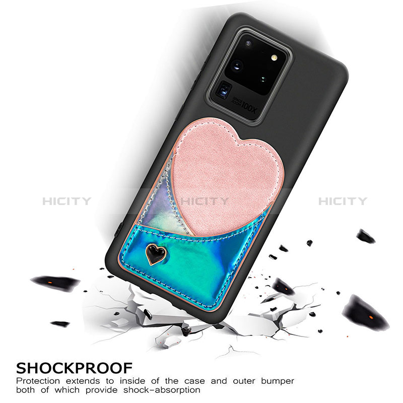 Custodia Silicone Ultra Sottile Morbida Cover con Magnetico S07D per Samsung Galaxy S20 Ultra