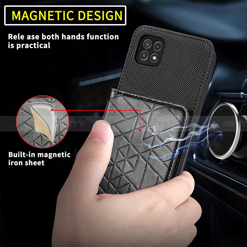 Custodia Silicone Ultra Sottile Morbida Cover con Magnetico S08D per Samsung Galaxy A22 5G