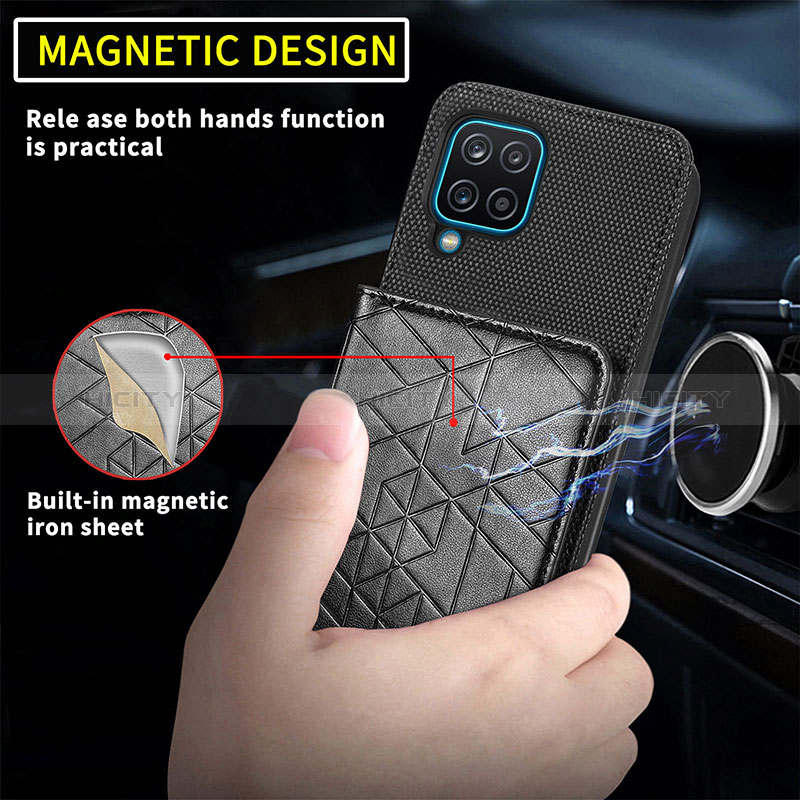 Custodia Silicone Ultra Sottile Morbida Cover con Magnetico S08D per Samsung Galaxy M12