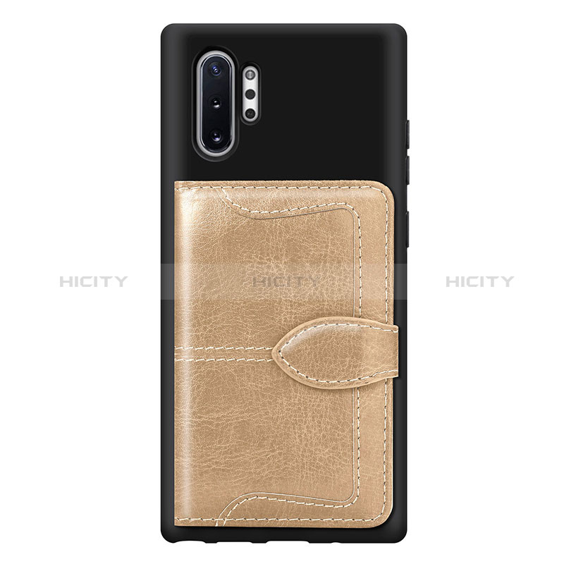 Custodia Silicone Ultra Sottile Morbida Cover con Magnetico S08D per Samsung Galaxy Note 10 Plus 5G Oro